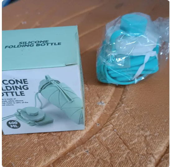 600ml Collapsible Silicone Water Bottle for Travel, Sports, Gym & Office (1 Pc)