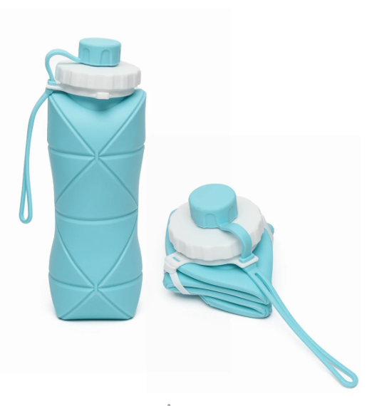 600ml Collapsible Silicone Water Bottle for Travel, Sports, Gym & Office (1 Pc)